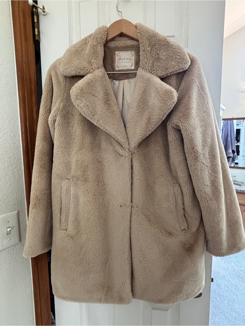 Altar'd State Plush Taupe Teddy Coat